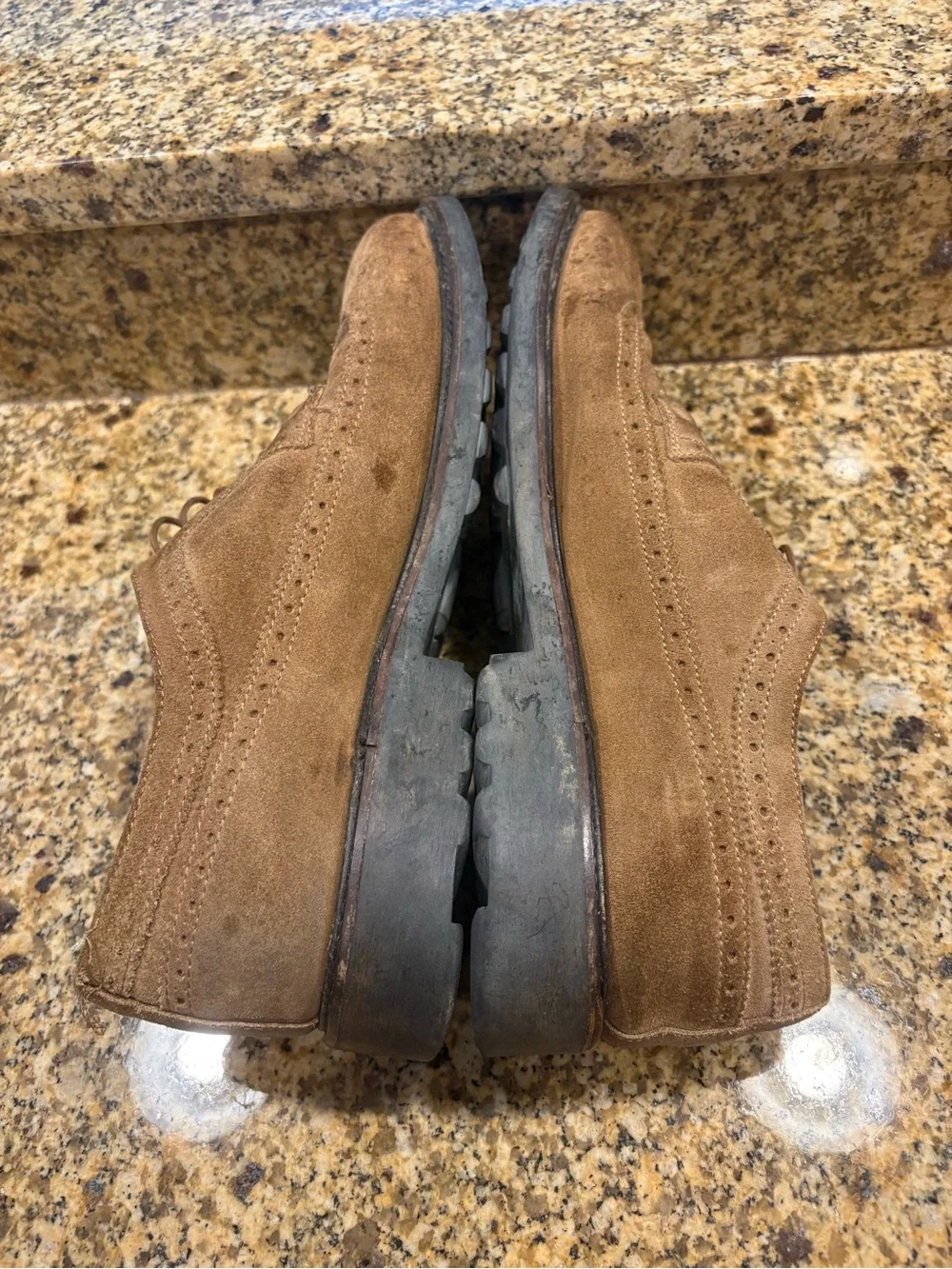 J. Crew Ludlow brown tan suede leathers wingtips shoes men’s 12